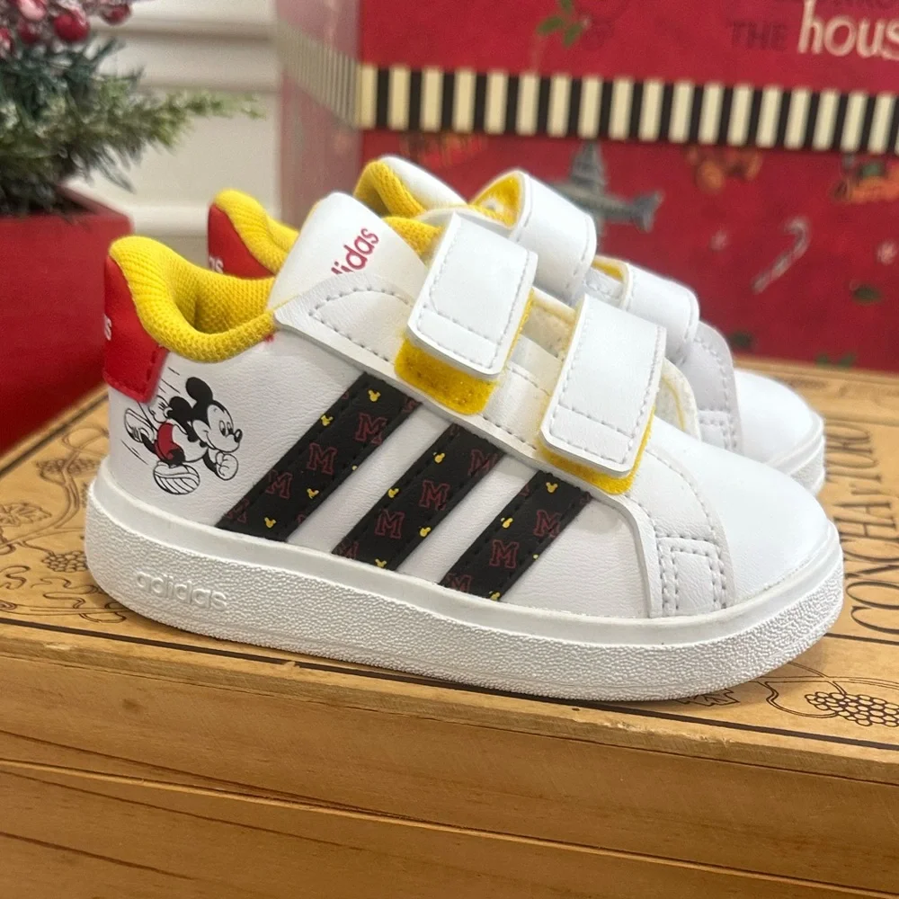 Adidas Kids White and Yellow Mickey Mouse Sneakers - Picture 15 of 16